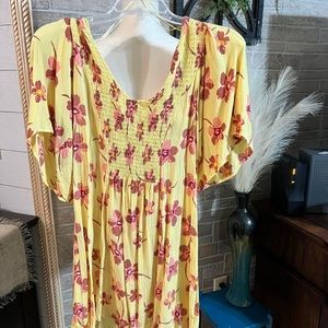 Women’s Medium yellow and pink floral dress